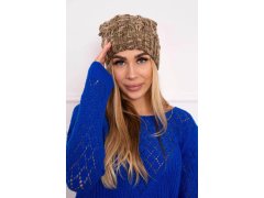Fleecová čepice Roksana K209 cappucino+light khaki