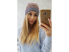 Fleecová čepice Patrycja K254 fialová+modrá