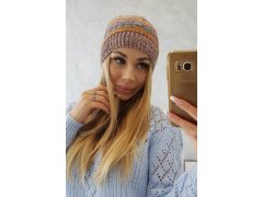 Fleecová čepice Patrycja K254 hořčicová+hnědá