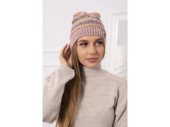 Fleecová čepice Patrycja K254 pink+cappuccino