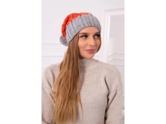 Milano fleecová čepice K203 červená+šedá