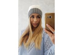Bibiana fleecová čepice K264 tmavě šedá+bílá
