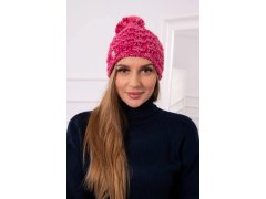 Fleecová čepice Fiona K275 fuchsiová + světle pudrově růžová