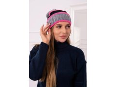 Dámská čepice Kinga K297 tmavě šedá+černá