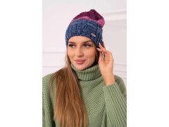Fleecová čepice Dolores K303 denim+růžová+tmavě fialová