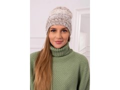 Fleecová čepice Dolores K303 hnědá+světle béžová+tmavě béžová