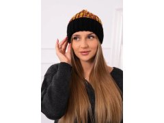 Dámská čepice Iris K348 black+mustard