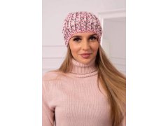 Dámská čepice s&nbsp;bambulí Maria K335 pudrově růžová