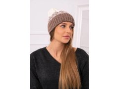 Dámská čepice Samara K346 cappuccino+ecru