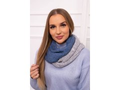 KN14 Dámský dvoubarevný džínový + šedý snood