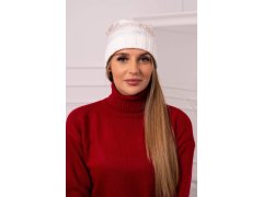 Monika fleecová čepice K256 tmavě béžová+ecru