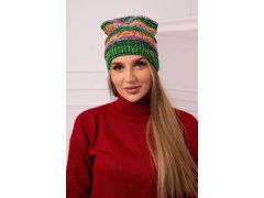 Fleecová čepice Patrycja K254 fialová+zelená neonová