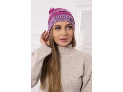 Fleecová čepice Patrycja K254 světle růžová+černá