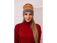 Čepice s&nbsp;fleecem Patrycja K254 oranžová+černá