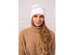 Dámská čepice Kira K374 bílá+šedá