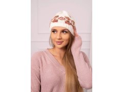 Dámská čepice Otylia K387 ecru+red