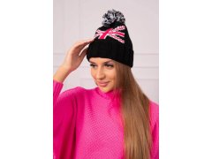 Dámská čepice s&nbsp;bambulí Elizabeth K386 černá