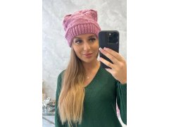 Dámská čepice Nastia K373 tmavě růžová