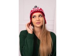 Dámská čepice Maryla K406 červená+bílá+černá