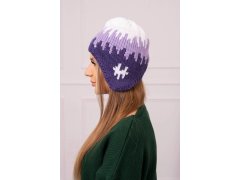 Dámská čepice Nikol K405 bílá+fialová+tmavě fialová