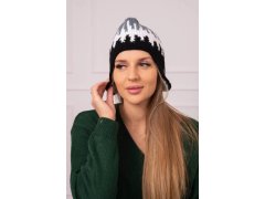 Dámská čepice Nikol K405 tmavě šedá+bílá+černá