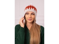 Dámská čepice Nikol K405 bílá+červená+béžová