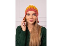 Dámská čepice Nikol K405 bílá+hořčicová+červená