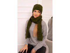 Dámská souprava se šálou Michalina K415 khaki
