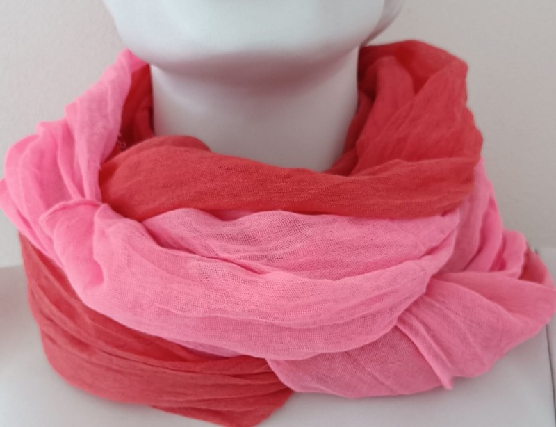 Dámská šála růžová/ombre - FPrice - Dámské oblečení doplňky čepice, rukavice a šály