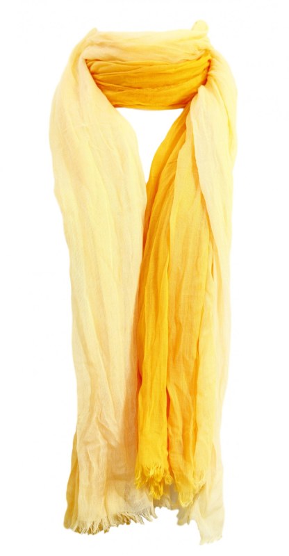Dámská šála žlutá/ombre - FPrice - Dámské oblečení doplňky čepice, rukavice a šály