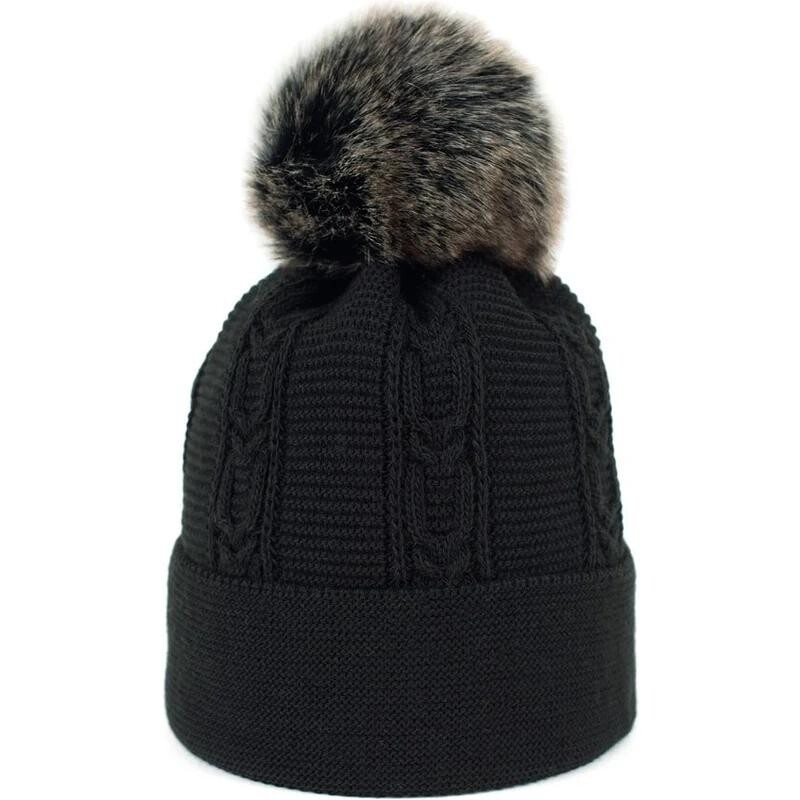 Dámská čepice s bambulí 17802-3 Černá - Art of polo