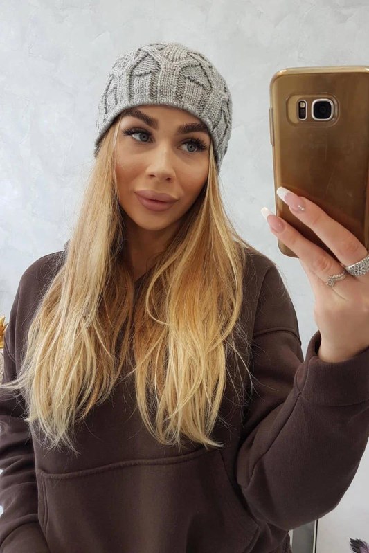Fleecová čepice Sonia K201 šedá - Dámské oblečení doplňky čepice, rukavice a&nbsp;šály