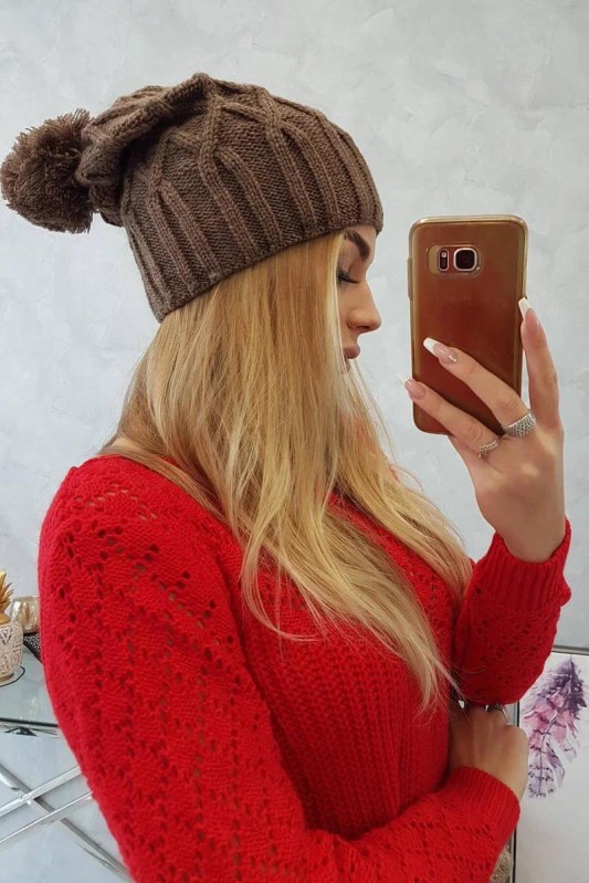 Milano fleecová čepice K203 mocca - Dámské oblečení doplňky čepice, rukavice a&nbsp;šály