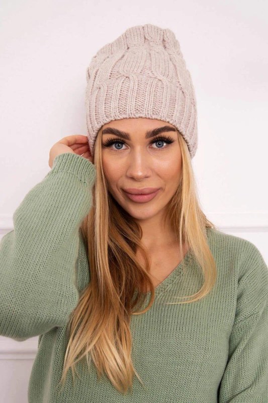 Fleecová čepice Iwona K221 beige - Dámské oblečení doplňky čepice, rukavice a&nbsp;šály