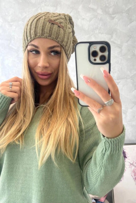Fleecová čepice Paulina K227 khaki