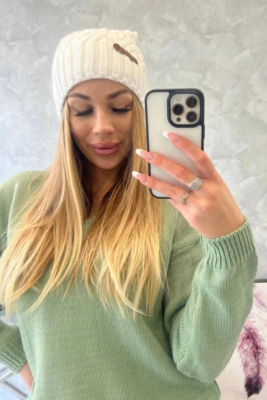 Fleecová čepice Paulina K227 bílá - Dámské oblečení doplňky čepice, rukavice a&nbsp;šály