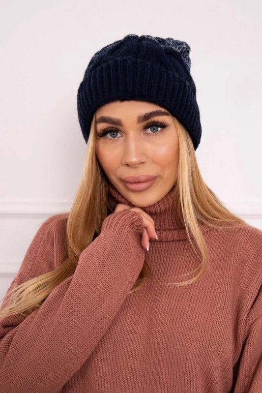 Fleecová čepice Alice K248 denim+blue - Dámské oblečení doplňky čepice, rukavice a&nbsp;šály