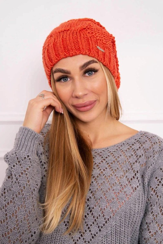 Čepice s&nbsp;fleecem Justyna K253 červená - Dámské oblečení doplňky čepice, rukavice a&nbsp;šály