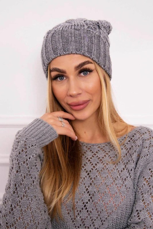 Fleecová čepice Paris K213 světle šedá - Dámské oblečení doplňky čepice, rukavice a&nbsp;šály