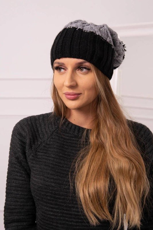 Milano fleecová čepice K203 tmavě šedá+černá - Dámské oblečení doplňky čepice, rukavice a&nbsp;šály