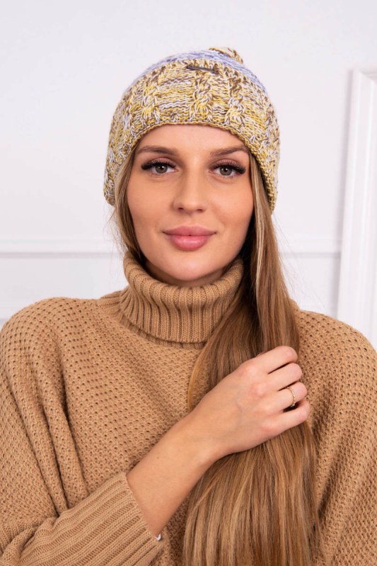 Pola fleecová čepice K267 fialová+žlutá Pola fleecová čepice K267 fialová+žlutá - Dámské oblečení doplňky čepice, rukavice a šály