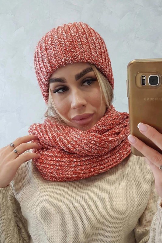 Dámská souprava Bona K261 červená - Dámské oblečení doplňky čepice, rukavice a&nbsp;šály