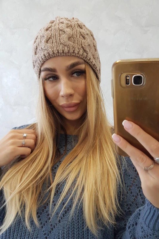 Fleecová čepice Teresa K285 tmavě béžová - Dámské oblečení doplňky čepice, rukavice a&nbsp;šály