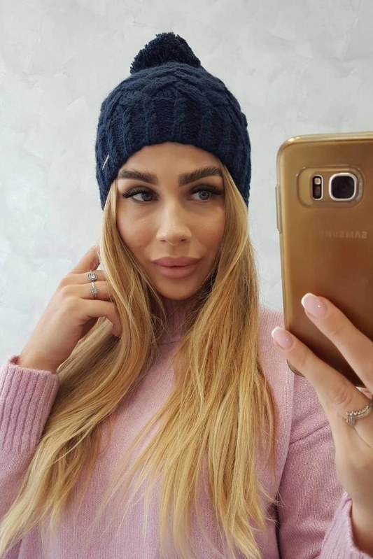 Fleecová čepice Waleria K307 navy blue