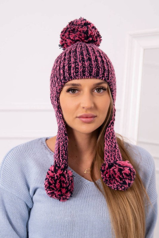 Dámská klapka na uši Emma K343 růžová - Dámské oblečení doplňky čepice, rukavice a šály