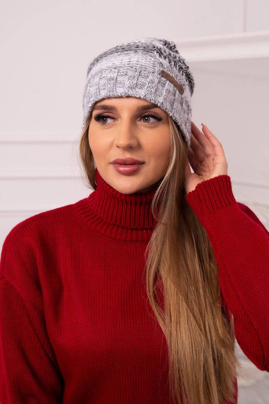 Monika fleecová čepice K256 černá+šedá Monika fleecová čepice K256 černá+šedá - Dámské oblečení doplňky čepice, rukavice a šály