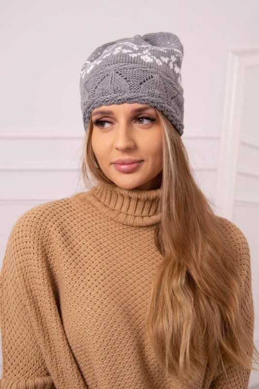 Dámská čepice Kira K374 světle šedá - Dámské oblečení doplňky čepice, rukavice a&nbsp;šály