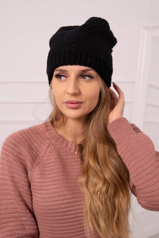 Dámská čepice Lorena K377 černá - Dámské oblečení doplňky čepice, rukavice a&nbsp;šály