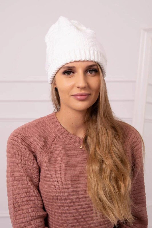 Dámská čepice Lorena K377 bílá - Dámské oblečení doplňky čepice, rukavice a&nbsp;šály