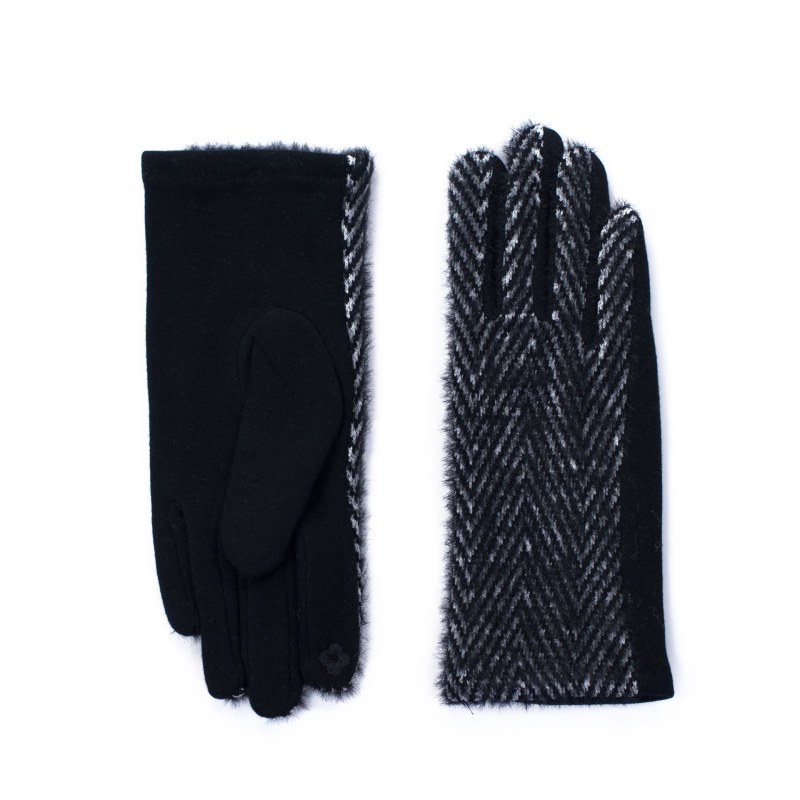 Rukavice Herringbone Soft Black - Art of Polo Rukavice Herringbone Soft Black - Art of Polo - Dámské oblečení doplňky čepice, rukavice a šály